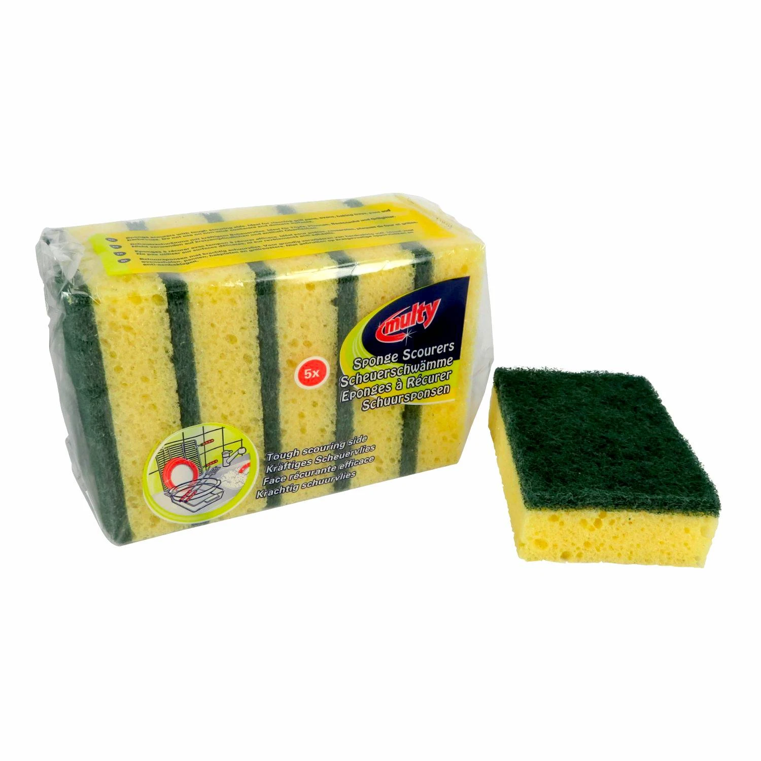 Multy Schuursponsen Hard 5 Stuks 4 Multy Schuursponsen Hard 5 Stuks - Afbeelding 2
