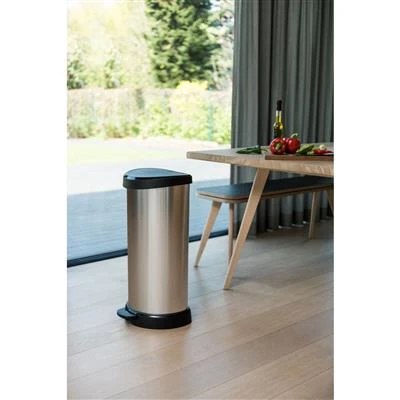 Curver Decobin Pedaalemmer Ovaal 40L Zilver 6 Curver Decobin Pedaalemmer Ovaal 40L Zilver - Afbeelding 4