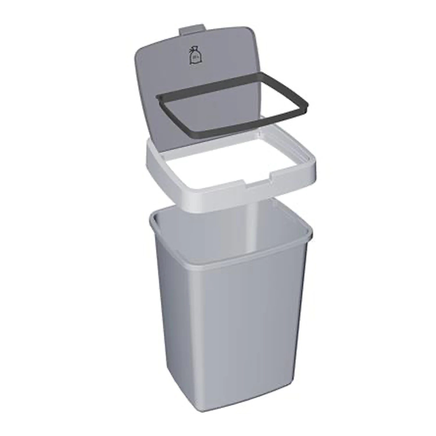 Sunware Delta Prullenbak Met Klep 25L Wit 4 Sunware Delta Prullenbak Met Klep 25L Wit - Afbeelding 2