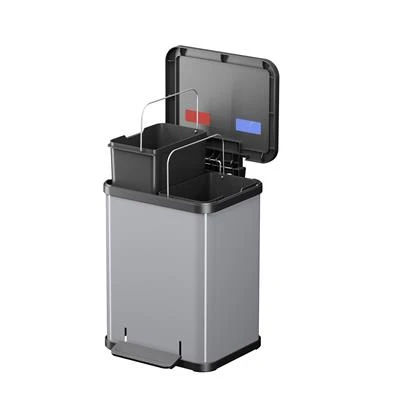 Hailo Öko Duo Plus Pedaalemmer 2X9L Metallic Grijs 4 Hailo Öko Duo Plus Pedaalemmer 2X9L Metallic Grijs - Afbeelding 2