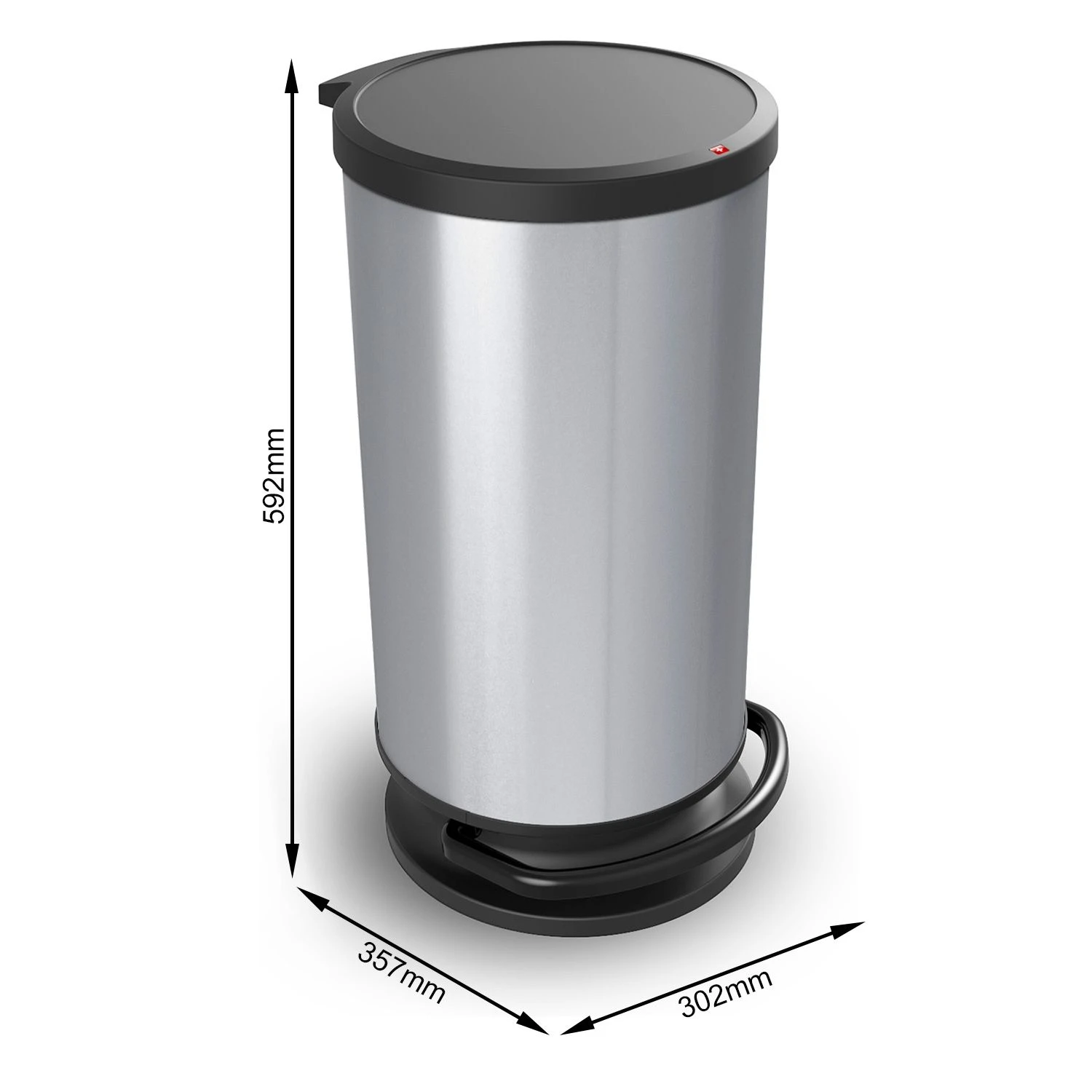 Pedaalemmer Afvalbak 30 L Zilver Metallic Rotho 4 Pedaalemmer Afvalbak 30 L Zilver Metallic Rotho - Afbeelding 2