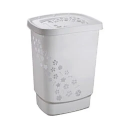 Rotho Wasbox Design 55 L FLOWERS Cool Grey