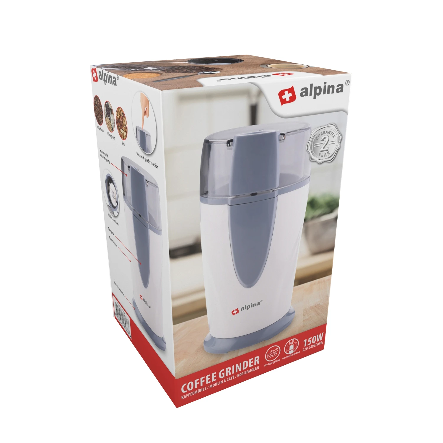 Alpina Koffiemolen Electrisch 150W 3 Alpina Koffiemolen Electrisch 150W