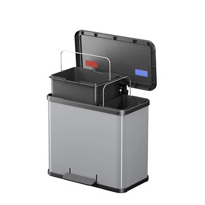 Hailo Öko Duo Plus Pedaalemmer 3X9L Metallic Grijs 4 Hailo Öko Duo Plus Pedaalemmer 3X9L Metallic Grijs - Afbeelding 2