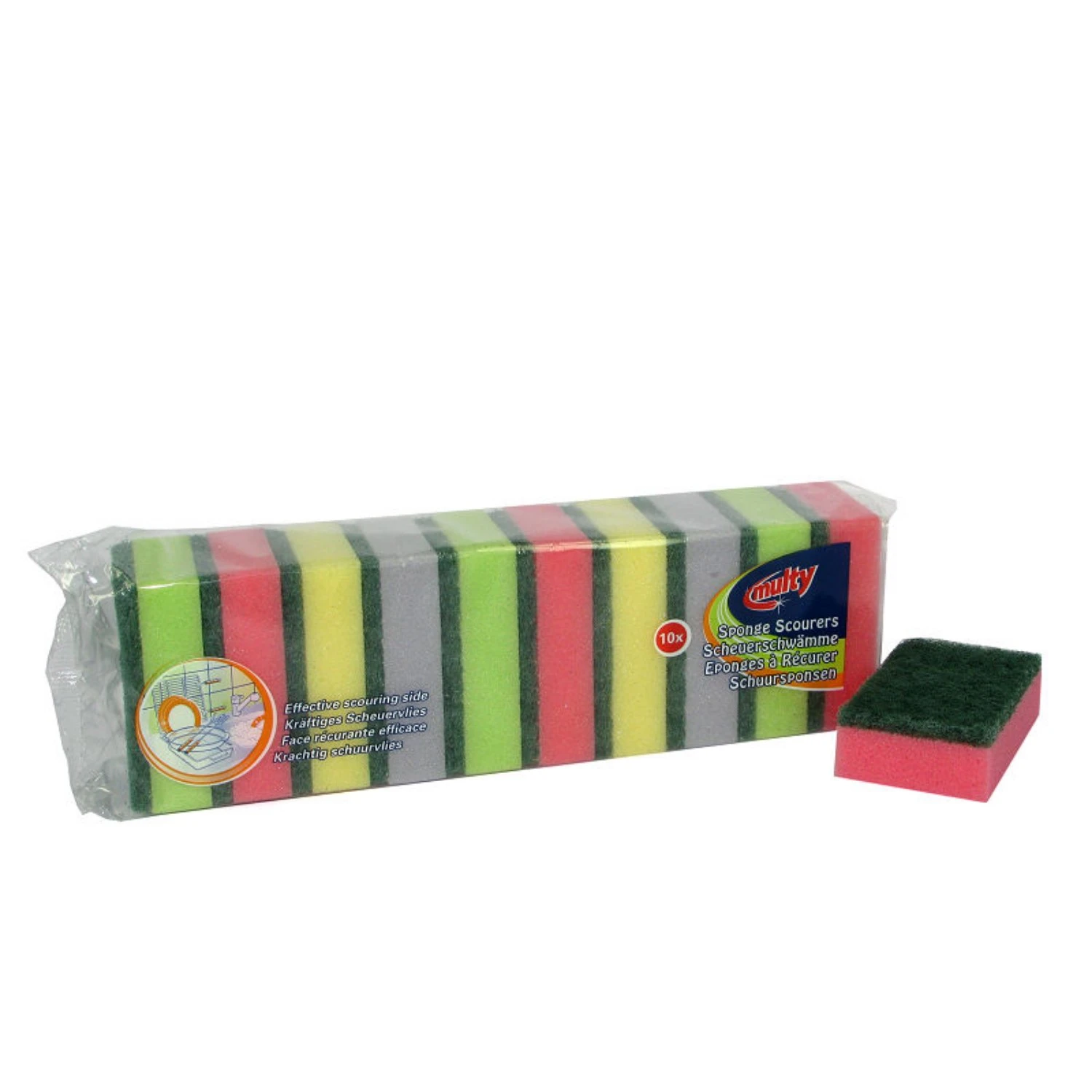 Multy Schuursponsen Vlak Hard 10 Stuks 4 Multy Schuursponsen Vlak Hard 10 Stuks - Afbeelding 2