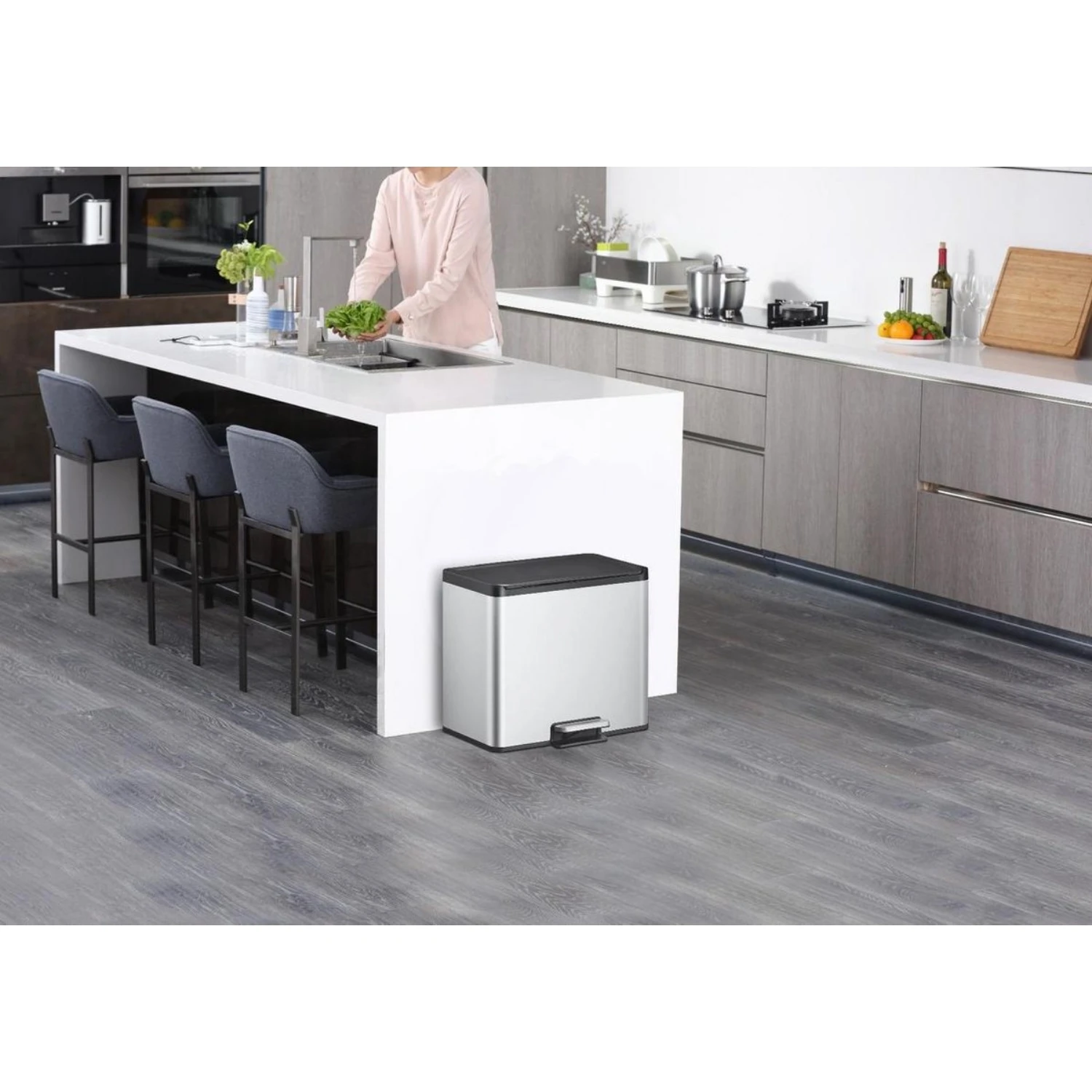 EKO Essential Recycling Pedaalemmer 2 X 15 Litermat RVS 7 EKO Essential Recycling Pedaalemmer 2 X 15 Litermat RVS - Afbeelding 5