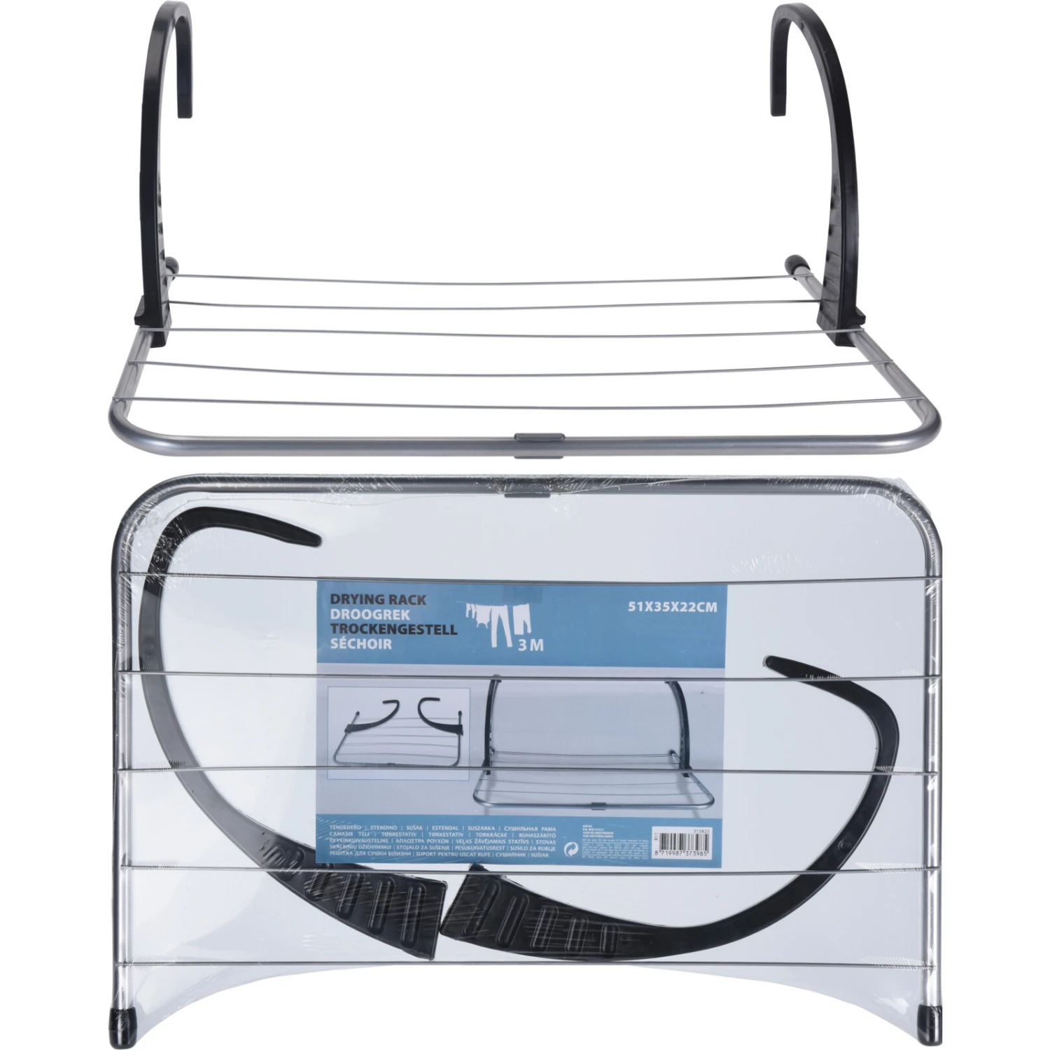 Droogrek Metaal 3 Meter Zilver 4 Droogrek Metaal 3 Meter Zilver - Afbeelding 2