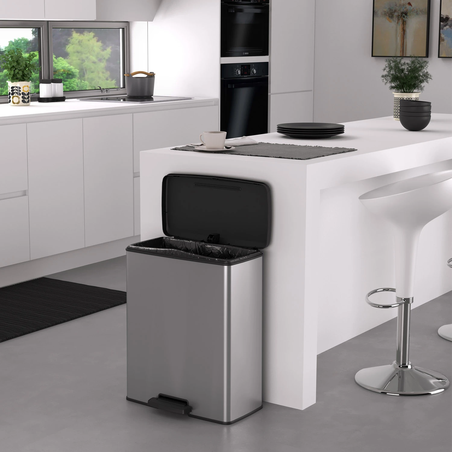 Curver Decobin 65L Rechthoek Zilver Metallic 6 Curver Decobin 65L Rechthoek Zilver Metallic - Afbeelding 4