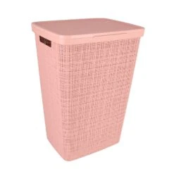 Curver Jute Wasmand Met Deksel 58L Rose Dawn