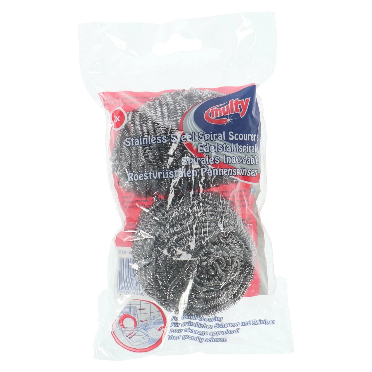 Multy Pannenspons RVS 2 Stuks 3 Multy Pannenspons RVS 2 Stuks