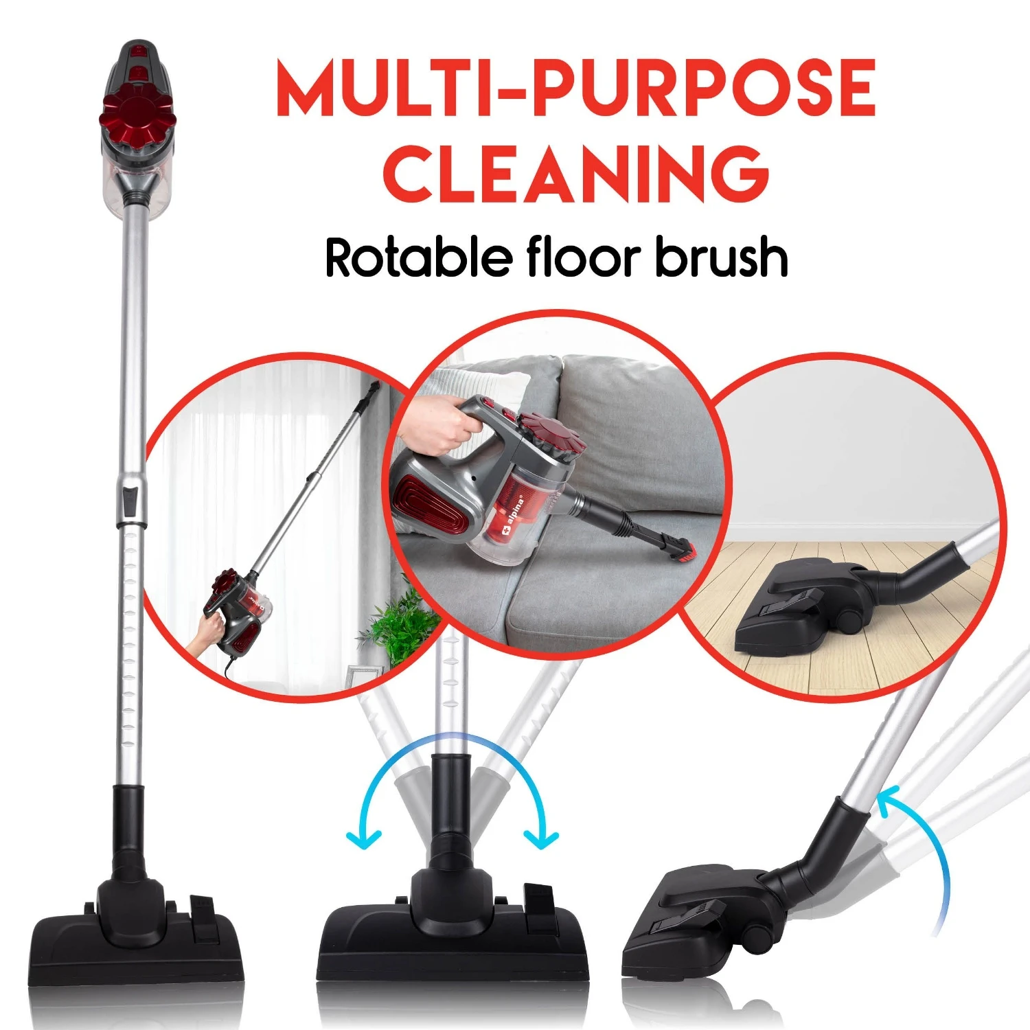 Alpina Steel Stofzuiger 3-in-1 Met Snoer 600W 5 Alpina Steel Stofzuiger 3-in-1 Met Snoer 600W - Afbeelding 3